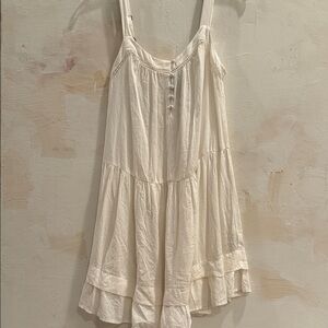 Ivory Buttoned Mini Dress